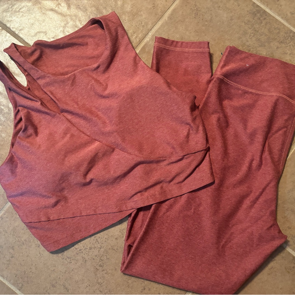 ON Cloud+ Light Support Sports Bra & Leggings- Rust color